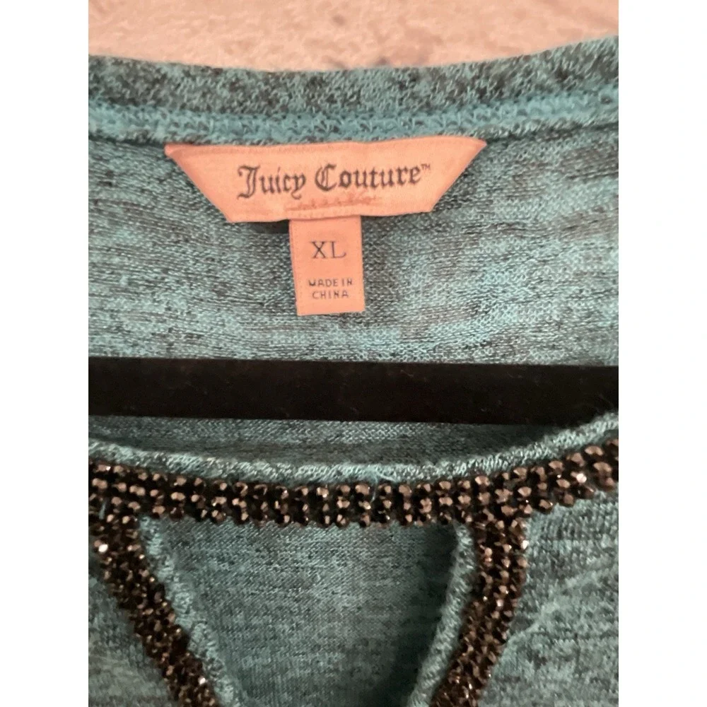 Rhinstone Collar Juicy Couture Blouse Top‎ Sz XL